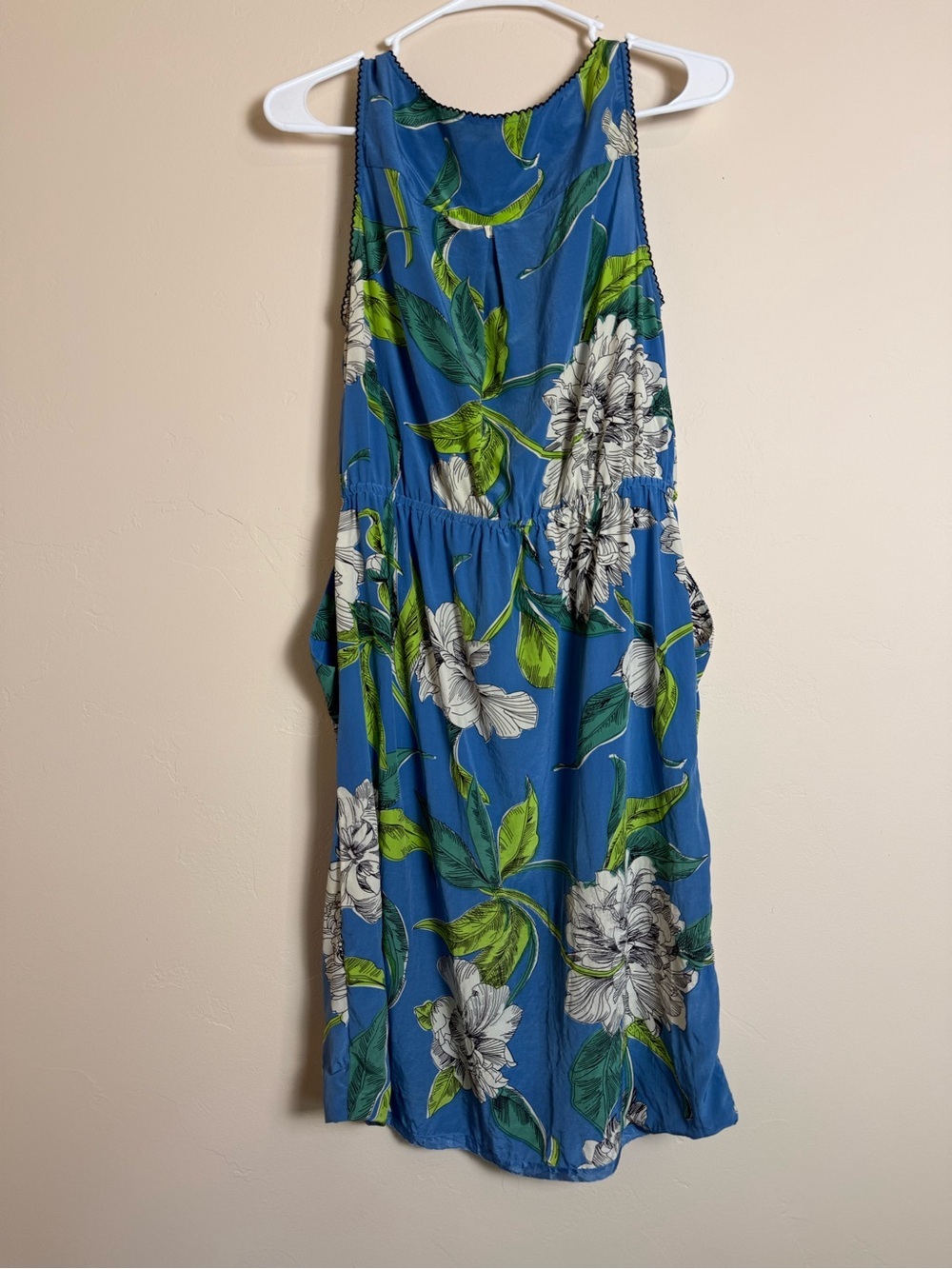 Anthropologie Moulinette Soeurs silk Blue Floral Sleeveless Sundress size 6 - Picture 2 of 7